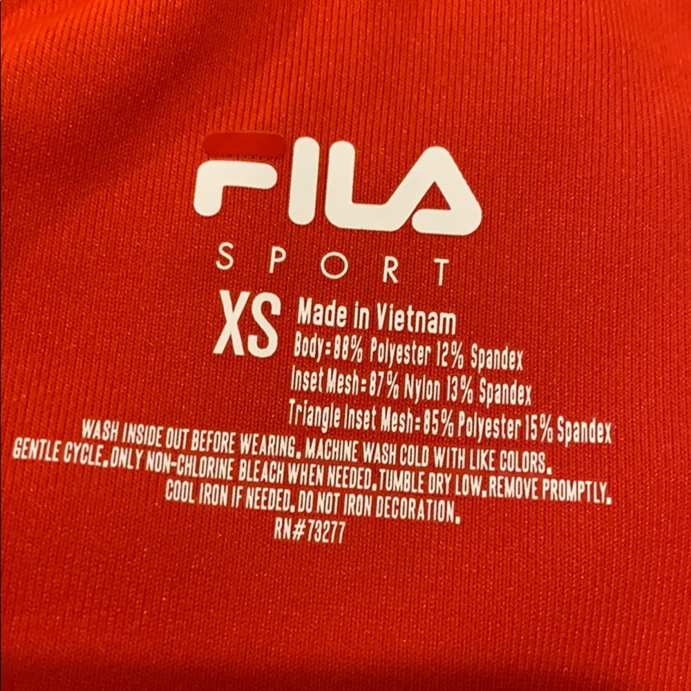 FILA SPORT High-Waisted Mesh Ankle Leggings in Vivid Punch Color Size XS - Picture 3 of 5